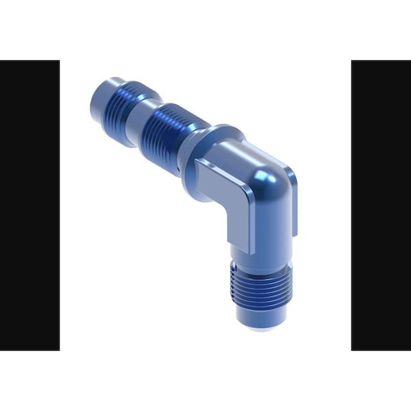 Aeroquip -6 AN Male, 90 Degree Elbow Bulkhead Union, Aluminum, Blue, Single FCM2082 - main